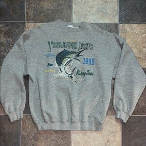 Tultex Gray Graphic Crewneck Sweater